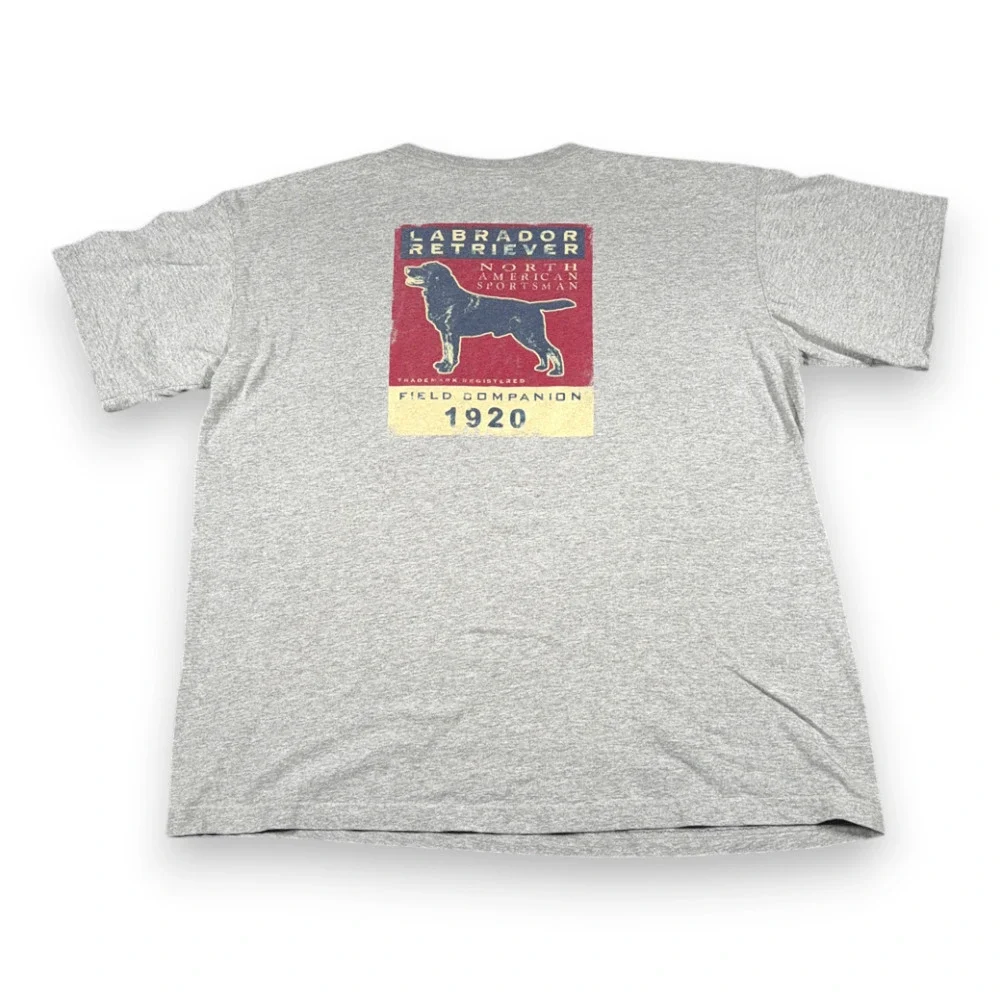 Vintage Labrador Retriever Shirt Adult 2XL XXL Gray Dog American Sportsman 90s